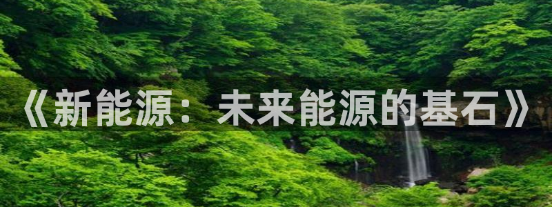 众腾娱乐平台群7O777：《新能源：未来