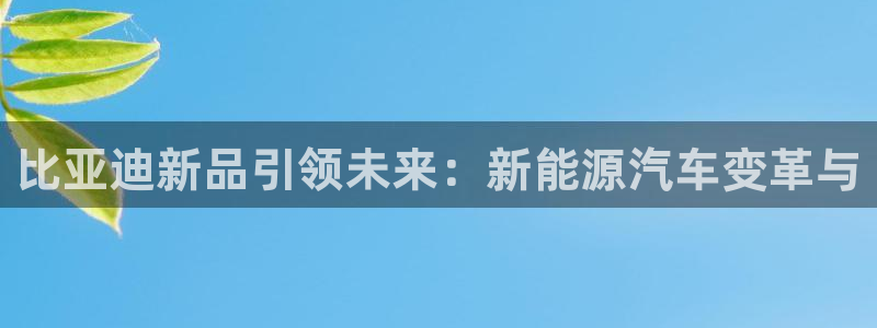 腾众娱乐是什么:比亚迪新品引领未来:新能源汽车变革与